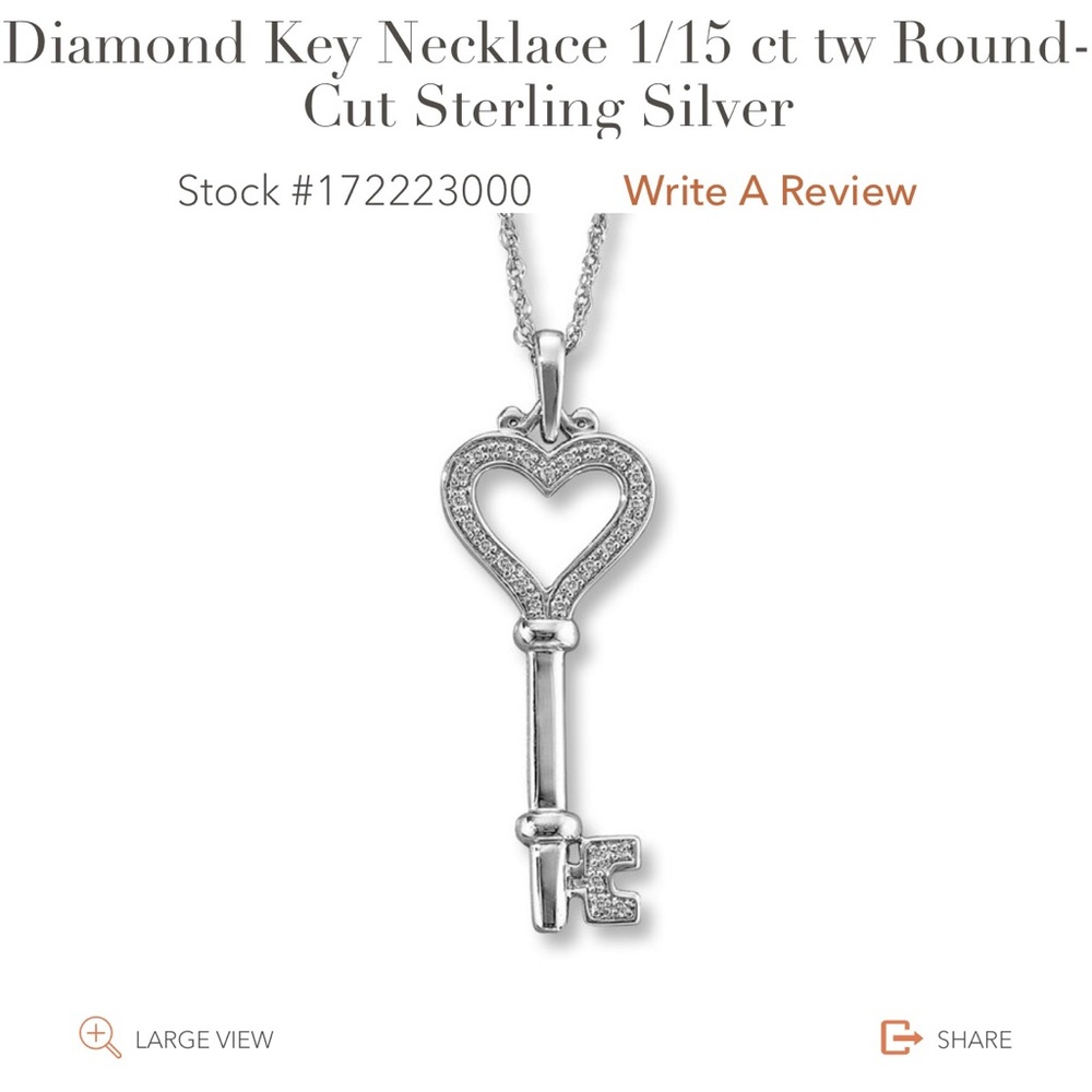 SOLD- Jared Diamond Key Pendant 1/15 ct TW Round Cut